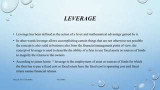 Leverages and its types | PPTX