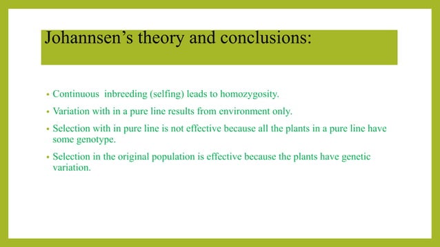 Pure Line Theory and Pure line Selection | PPTX
