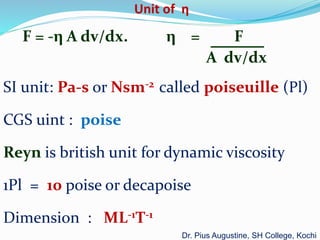 19 pius augustine fluid flow and viscocity | PPT