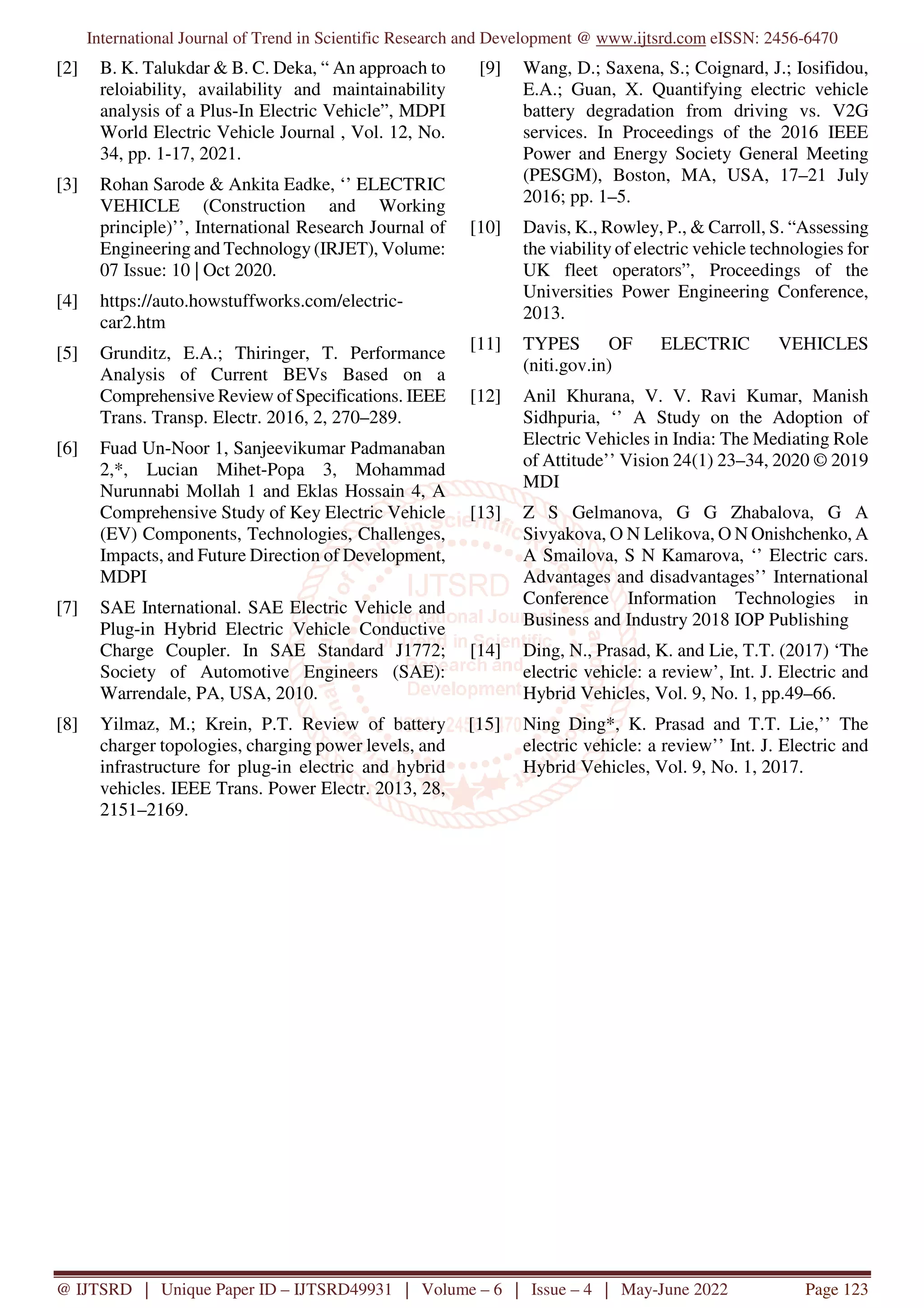 Review Paper of Electric Vehicles | PDF