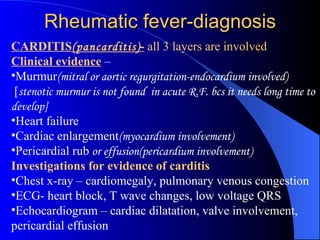 Rheumatic fever & acute rheumatic heart disease Rheumatic fever & acute ...