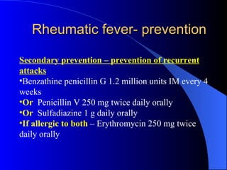 Recurrent Rheumatic Fever Rheumatic fever & acute rheumatic heart disease Rheumatic fever & acute ...