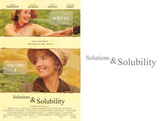 SOLUTE




                              Solutions
SOLVEN
                                          & Solubility
   T




  Solutions
              & Solubility
 