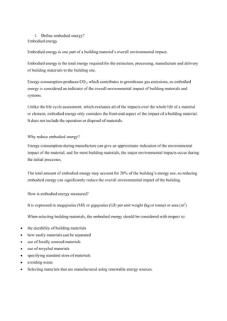 SUSTAINABLE, ENERGY EFFICIENT BUILDING MATERIALS AND TECHNOLOGIES | PDF