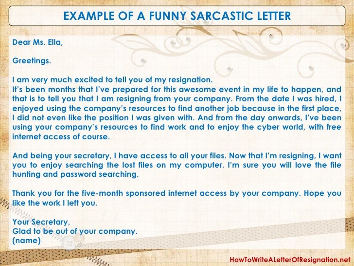 19thefuninfunnyresignationletters 120413023535 phpapp02 sarcastic resignation letter