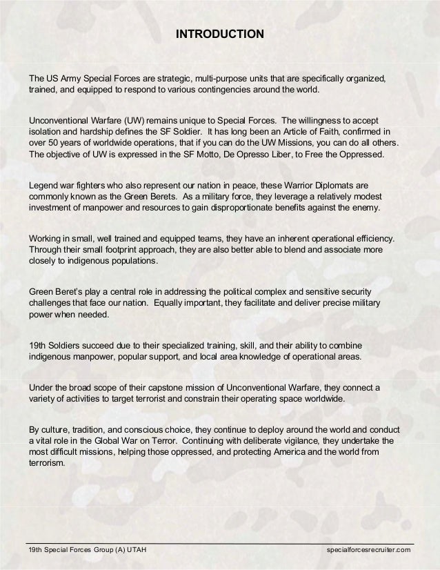 Special Forces Enlistment and Training Guide