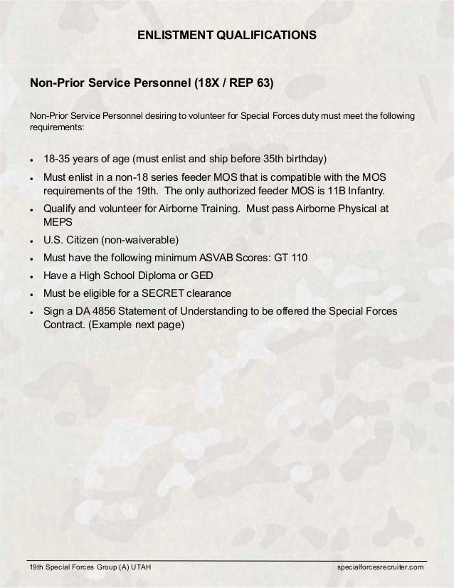 Special Forces Enlistment and Training Guide