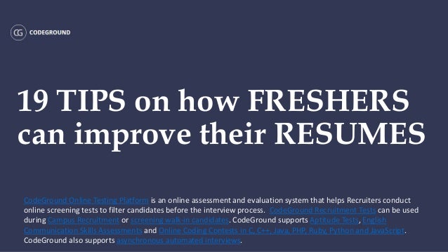 19 tips to improve your cv resume freshers tips to improve resumes