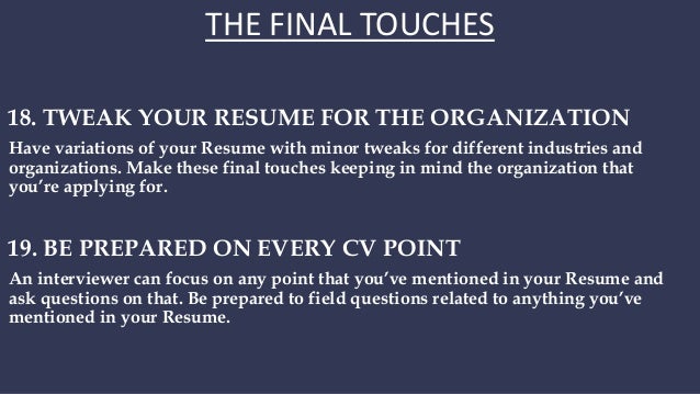 improve your resumes