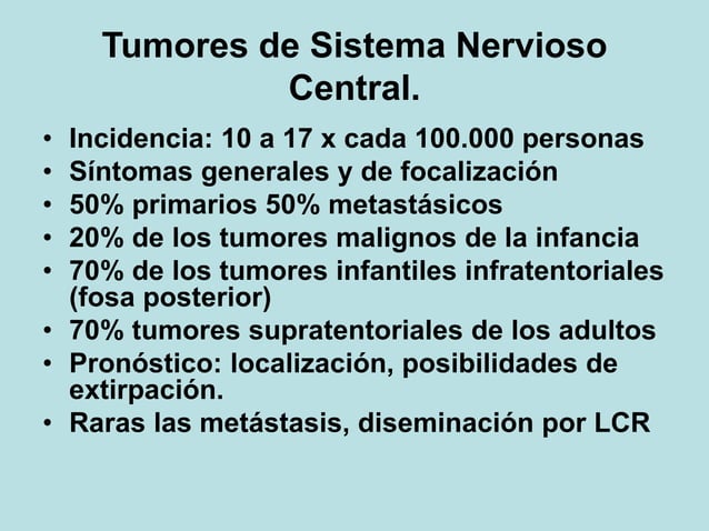 19 tp tumores s. nervioso central
