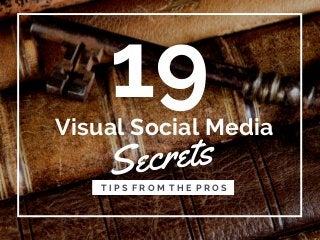 19
Secrets
T I P S  F R O M  T H E  P R O S
Visual Social Media
 