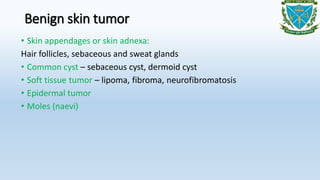 Tumor of the skin-types, general features of Benign and Malignant tumor ...