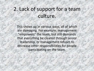 Team Support Bad Example 1 Why teams fail | PPTX