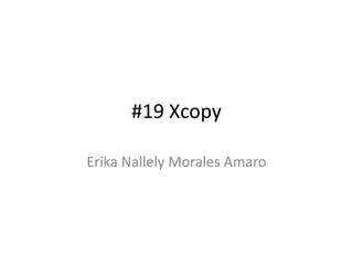 #19 Xcopy
Erika Nallely Morales Amaro
 
