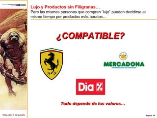 Lujo y Productos sin Filigranas… Pero las mismas personas que compran “lujo” pueden decidirse al mismo tiempo por productos más baratos… Todo depende de los valores… ¿COMPATIBLE? 