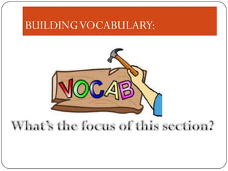 BUILDING VOCABULARY: