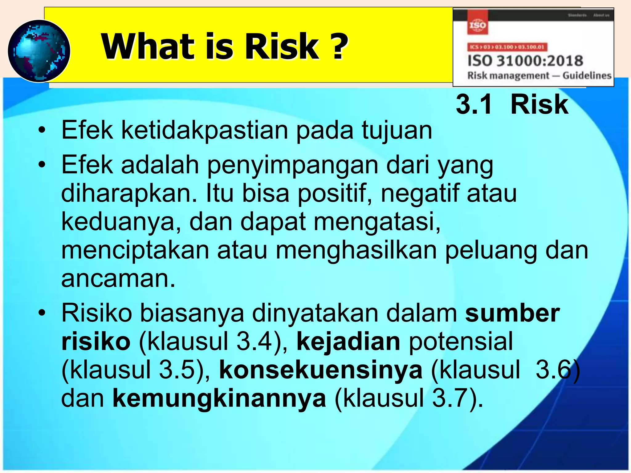 Pengertian Risiko & Manajemen Risiko _Training RISK MANAGEMENT | PPTX