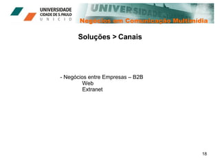 Negócios em Comunicação Multimídia Soluções > Canais Negócios entre Empresas – B2B  Web Extranet 