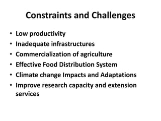 Agricultural Performance and Food Security in Nepal: Constraints and Challenges