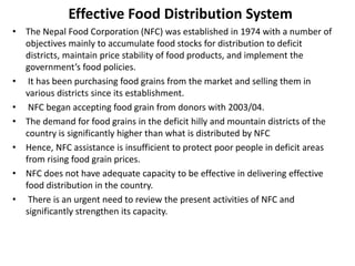 Agricultural Performance and Food Security in Nepal: Constraints and Challenges