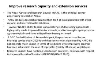 Agricultural Performance and Food Security in Nepal: Constraints and Challenges