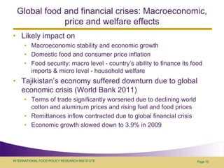 Food security policy challenges in central Asia: example of Tajikistan