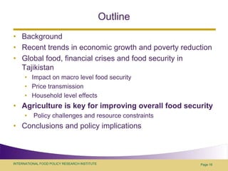 Food security policy challenges in central Asia: example of Tajikistan