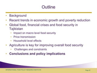 Food security policy challenges in central Asia: example of Tajikistan