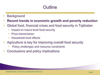 Food security policy challenges in central Asia: example of Tajikistan