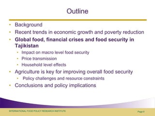 Food security policy challenges in central Asia: example of Tajikistan