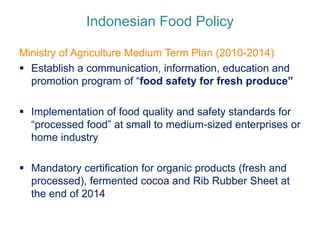 Markets for high-value commodities in Indonesia