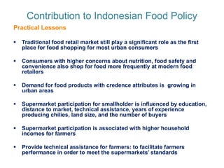 Markets for high-value commodities in Indonesia