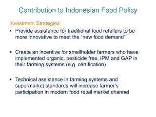 Markets for high-value commodities in Indonesia