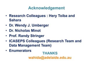 Markets for high-value commodities in Indonesia