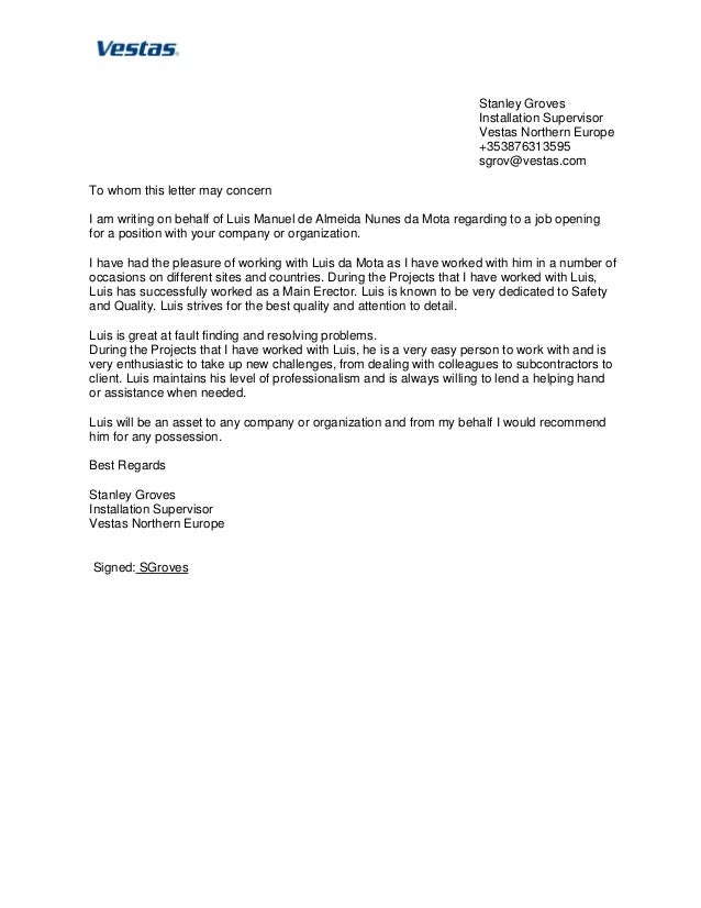 reference letter vestas write a letter of recommendation on my behalf