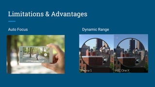 Limitations & Advantages
Auto Focus Dynamic Range
 
