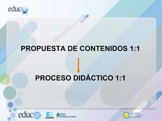 PROPUESTA DE CONTENIDOS 1:1 PROCESO DIDÁCTICO 1:1 
