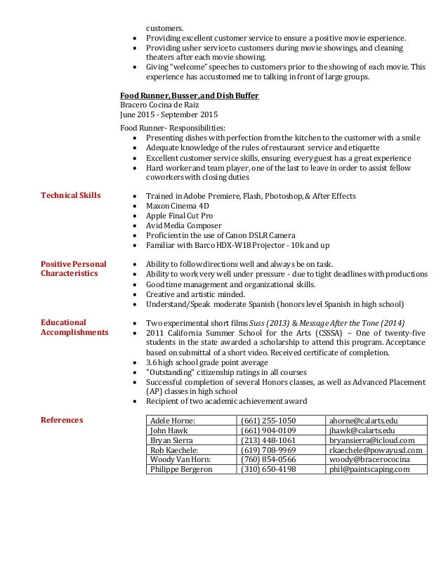 personal qualities resume exle exelent food runner resume collection exle resume personal qualities resume exle exelent food runner resume collection exle resume