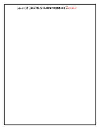 Successful Digital Marketing Implementation in Zomato
 