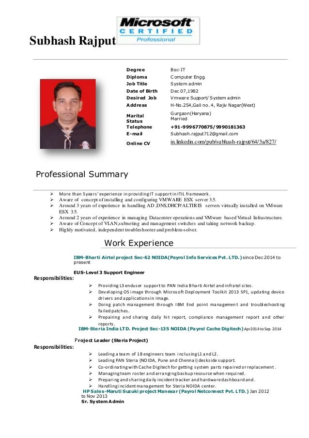 desired job title examples