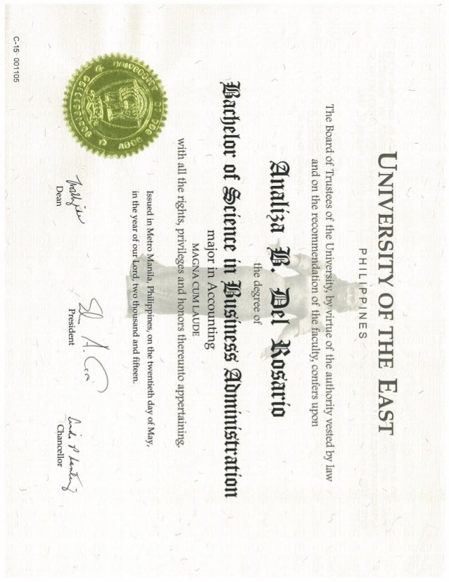2 Diploma from University of the East Philippines Bachelor of Scie…
