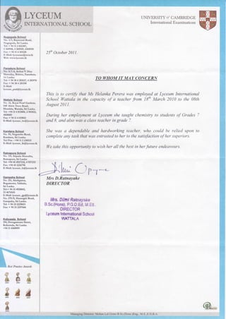 LYCEUM INTERNATIONAL SRI LANKA_ Experience Letter