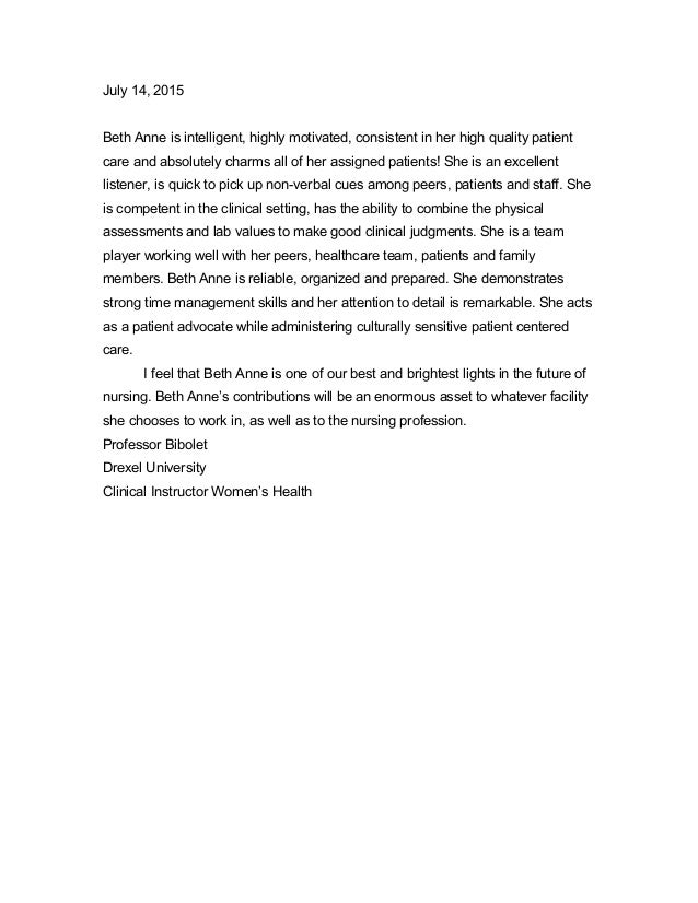 recommendation letter drexel letter of recommendation
