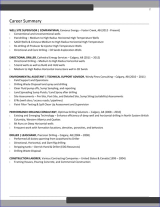 DEUTSCHOtis - Drilling Supervisor - Resume OD Edit | DOC | Business ...