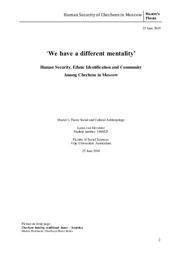 Applied Thesis | Department of Anthropology
