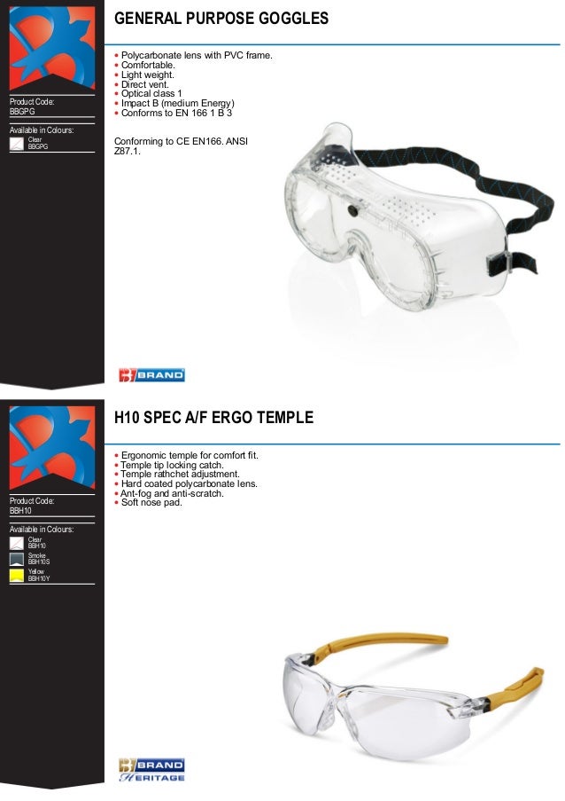B Brand HERITAGE Safety Ergonomic Spectacles//Glasses With Gasket CLEAR Lens