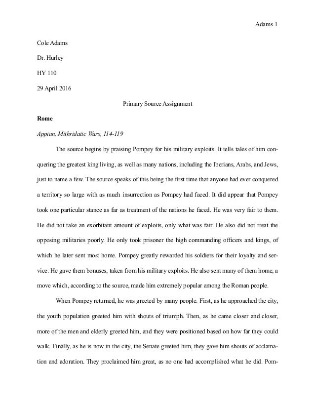 primary document analysis essay example