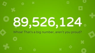 89,526,124
Whoa! That’s a big number, aren’t you proud?
 