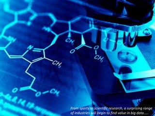 From sports to scientific research, a surprising range
of industries will begin to find value in big data.....
 