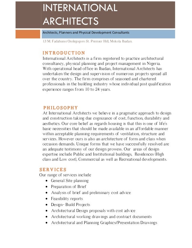 International Architects profile 2015